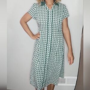 Stylish Green Patterned Dress